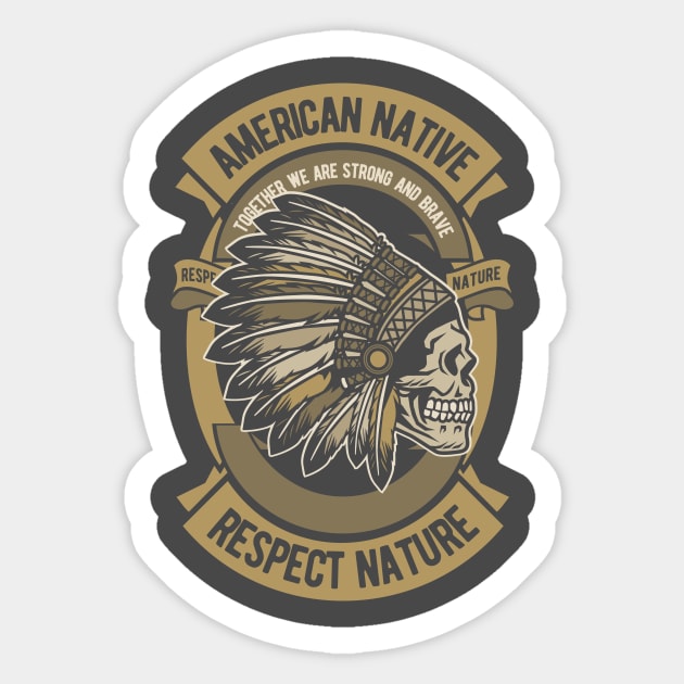 American Native Respect Nature Sticker by Wheezing Clothes